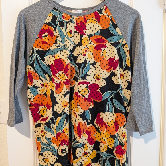 LuLaRoe Tops - LuLaRoe Multicolor Floral Top with Gray Trim